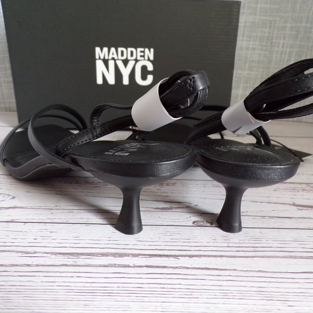 Madden NYC Women's Black Strappy Kitten Heel with Ankle Strap - Picture 3 of 6
